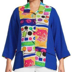 NWOT Ali Miles Plus Size 3/4 Sleeve High Low Hem Jacket Top Blouse Size 3X